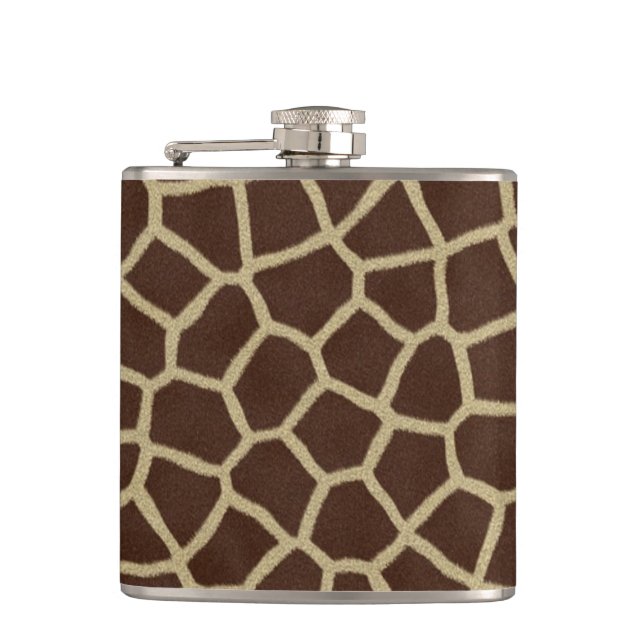 Giraffe Fur Pattern Hip Flask (Front)