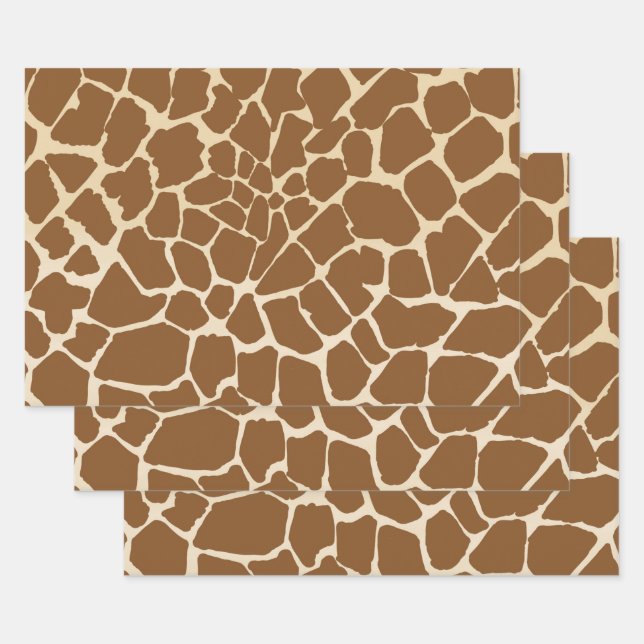 Giraffe Fur Pattern Print  Wrapping Paper Sheet (Set)