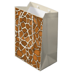 Giraffe Fur Patterned Print  Medium Gift Bag