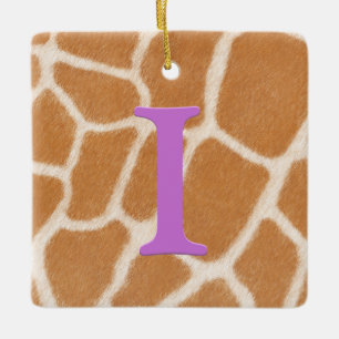Giraffe Fur Personalised Monogram & Message Viole Ceramic Ornament