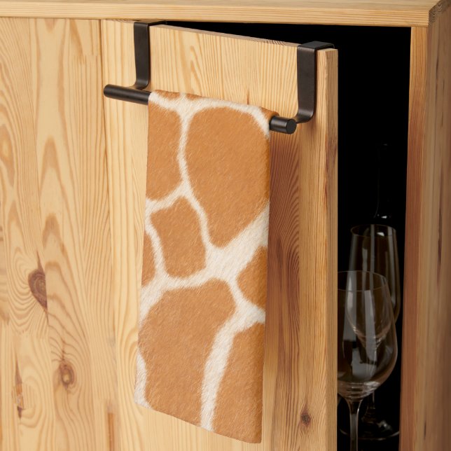 Giraffe Fur Realistic Exotic Animal Print Luxury Tea Towel (Thirds Fold)