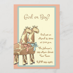 Giraffe Gender Reveal Invitation