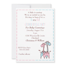 Giraffe Gender Reveal Invitation