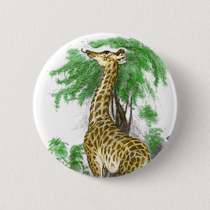 Giraffe Gifts 6 Cm Round Badge