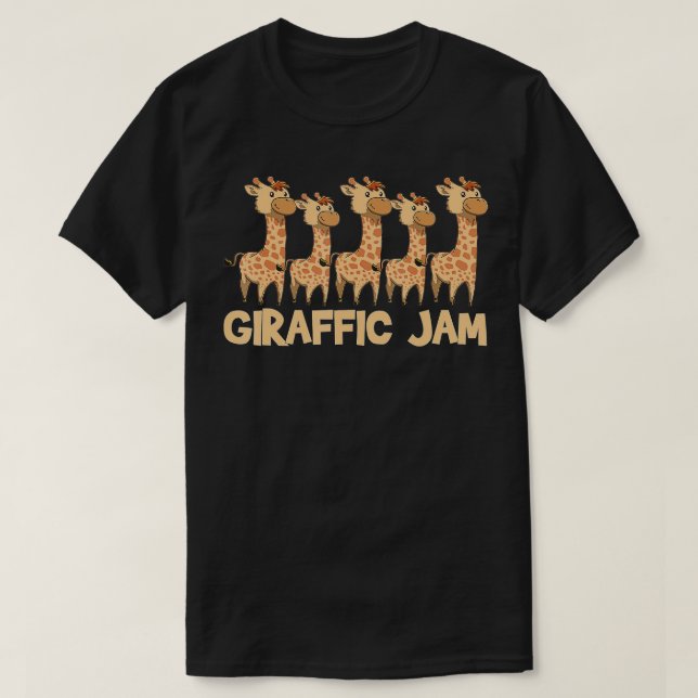 Giraffe Giraffic Jam Funny Pun Cute  T-Shirt (Design Front)