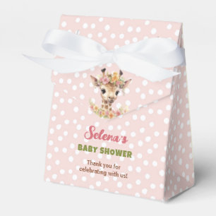 Giraffe Girl Baby Shower Pink Green Safari Wild Favour Box