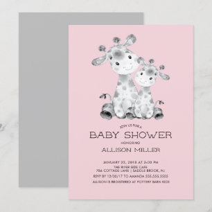 Giraffe Girls baby Shower Invitation