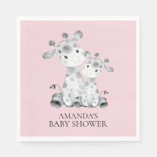 Giraffe Girls Baby Shower Paper Napkins