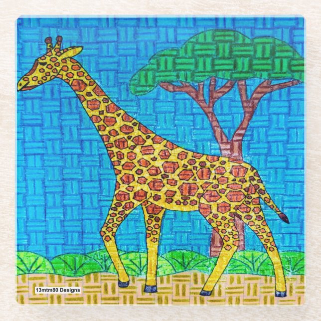 Giraffe - Glass Coaster (Front)