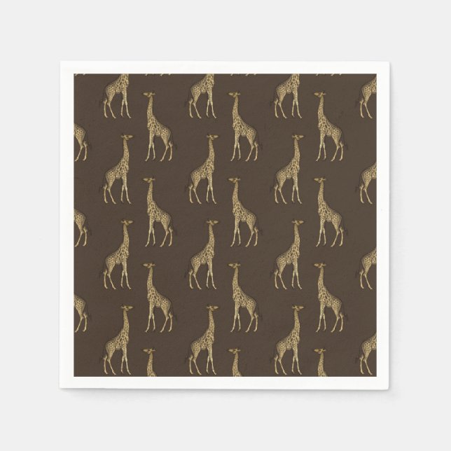 Giraffe Gold Chic Elegant Napkins (Front)