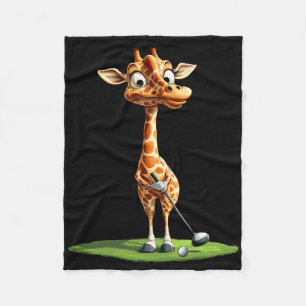 Giraffe Golf  Fleece Blanket