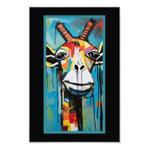 Giraffe Grafitti, fun and colourful, Photo Print