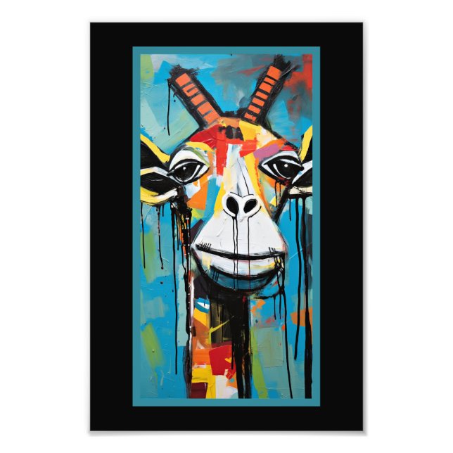 Giraffe Grafitti, fun and colourful, Photo Print (Front)