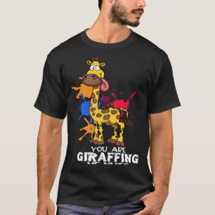 Giraffe Graph Animal For Women Men Retro T-Shirt