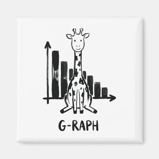 Giraffe Graph Statistics Math Teacher Pun  Magnet (Front)