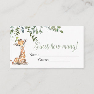 Giraffe Guess How Many Enclosure Card
