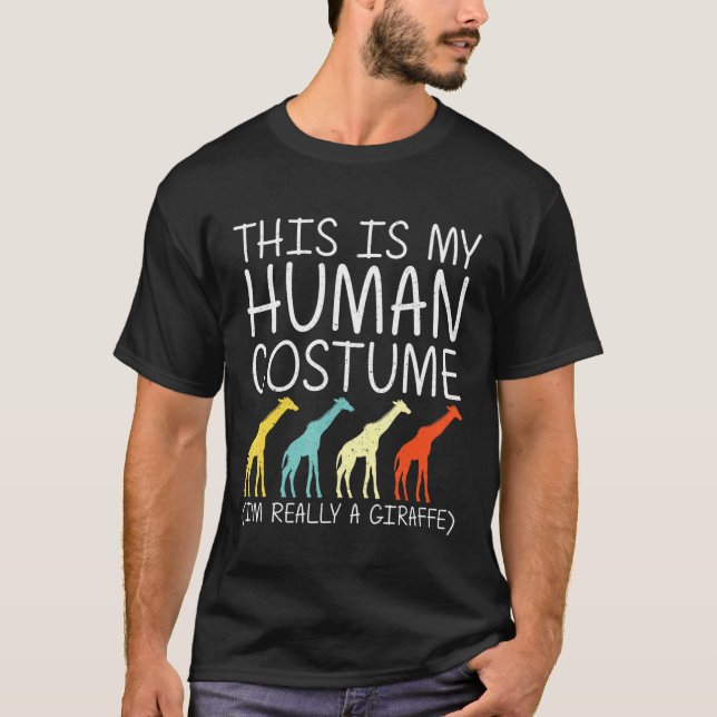 Giraffe Halloween Human Costume Ruminant Okapi Eas T-Shirt (Front)
