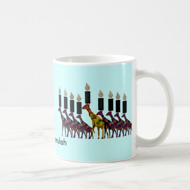 Giraffe Hannukah Menorah Coffee Mug (Right)
