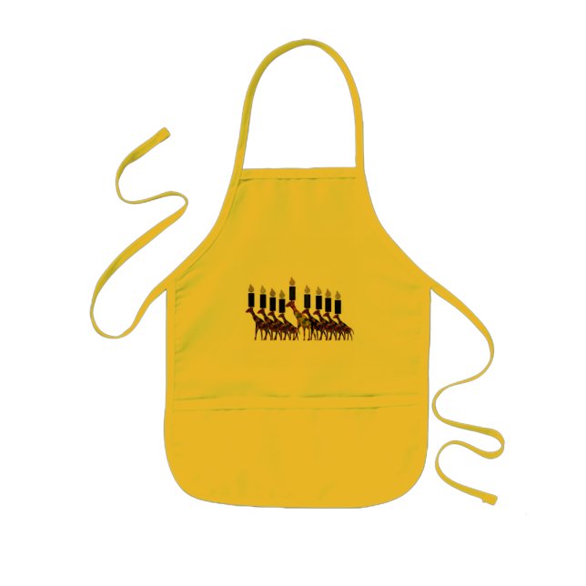 Giraffe Hannukah Menorah Kids Apron (Front)