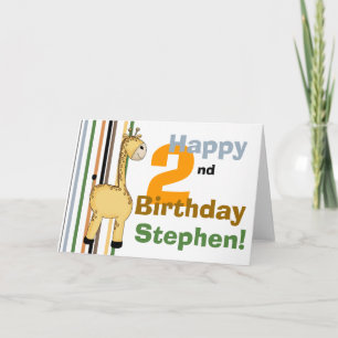 Giraffe :: Happy 2nd Birthday Card
