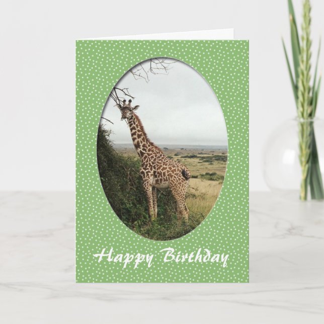 Giraffe happy birthday card (Front)