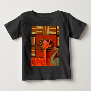 Giraffe Hat Art Print Baby T-Shirt