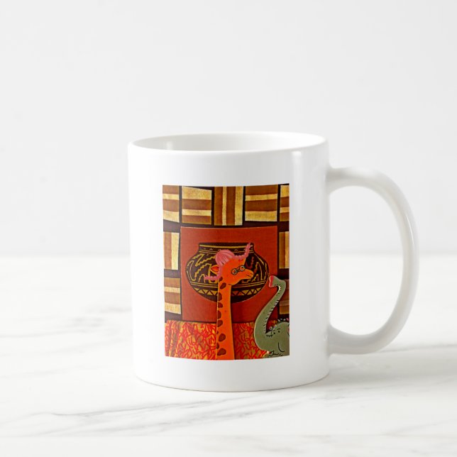 Giraffe Hat Art Print Coffee Mug (Right)