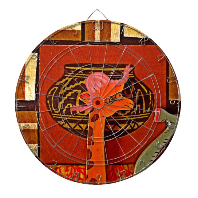 Giraffe Hat Art Print Dartboard (Front)