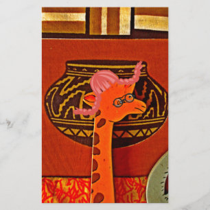 Giraffe Hat Art Print Stationery