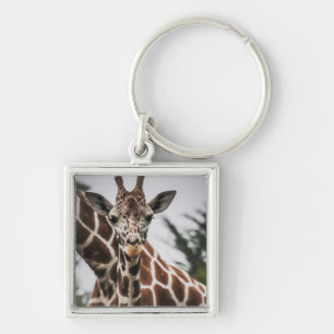 Giraffe head Giraffe fur print African Animal Key Ring