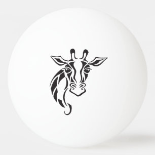 Giraffe Head Tattoo Art Ping Pong Ball