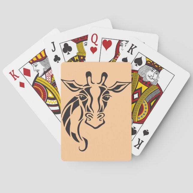 Giraffe Head Tattoo Art Playing Cards (Back)