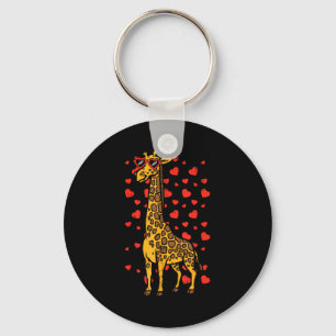 Giraffe Heart Gles Cute Valentines Day Animal Love Key Ring