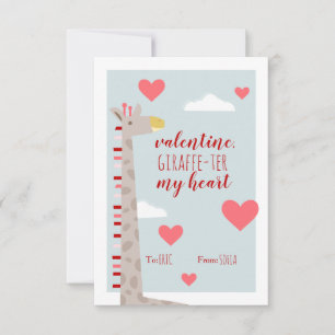Giraffe Heart Kids School Classroom Valentine