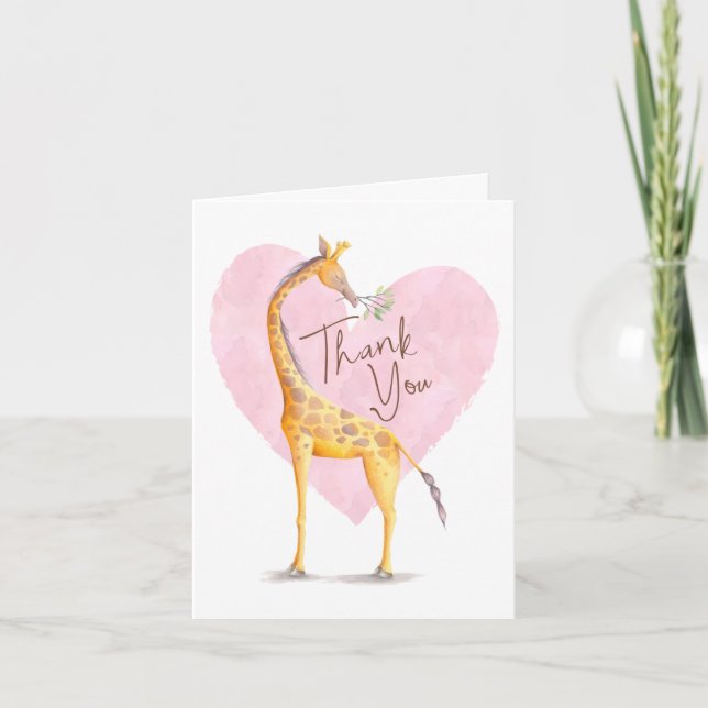 Giraffe Heart Thank You Card (Front)