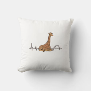 Giraffe Heartbeat Vintage Engraving Shirt Design_1 Cushion