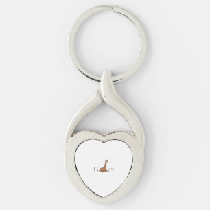 Giraffe Heartbeat Vintage Engraving Shirt Design_1 Key Ring