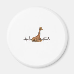 Giraffe Heartbeat Vintage Engraving Shirt Design_1 Magnet