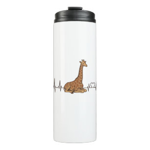 Giraffe Heartbeat Vintage Engraving Shirt Design_1 Thermal Tumbler