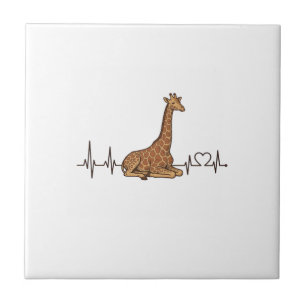 Giraffe Heartbeat Vintage Engraving Shirt Design_1 Tile