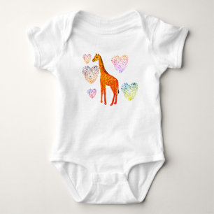 Giraffe Hearts Jersey Bodysuit