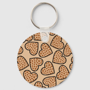 Giraffe hearts Keychain