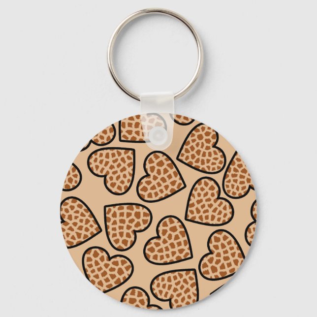 Giraffe hearts Keychain (Front)
