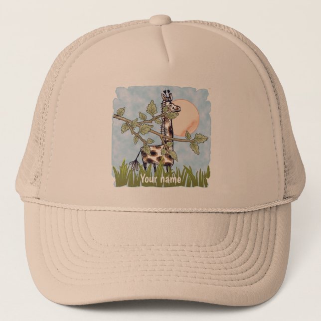 Giraffe Hiding  Trucker Hat (Front)