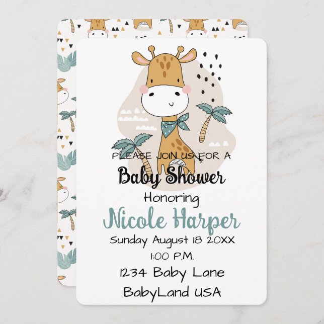 Giraffe Holiday Card (Front/Back)