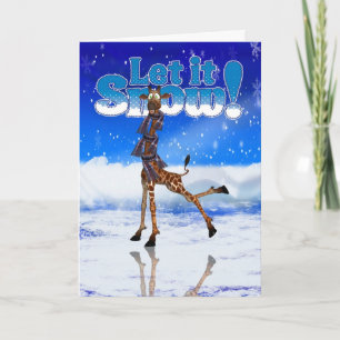 Giraffe Holiday Card - Jungle Fun Christmas Card