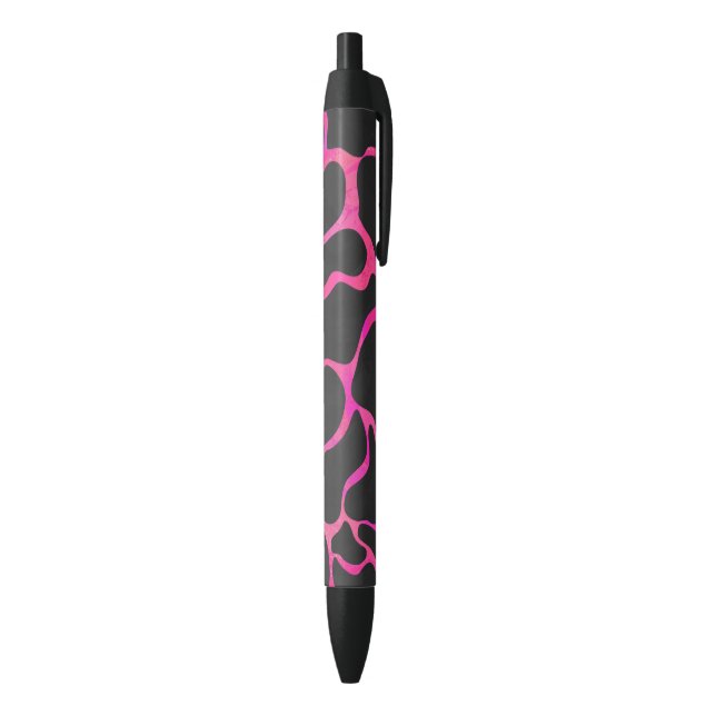 Giraffe Hot Pink and Black Print Black Ink Pen (Bottom (Vertical))