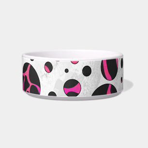 Giraffe Hot Pink and Black Print Bowl