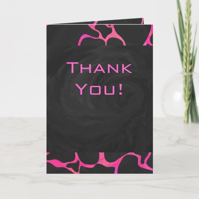 Giraffe Hot Pink and Black Print Card (Front)