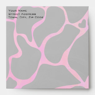 Giraffe Hot Pink and Black Print Envelopes